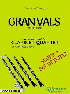 cover image of Gran vals--Clarinet Quartet score & parts